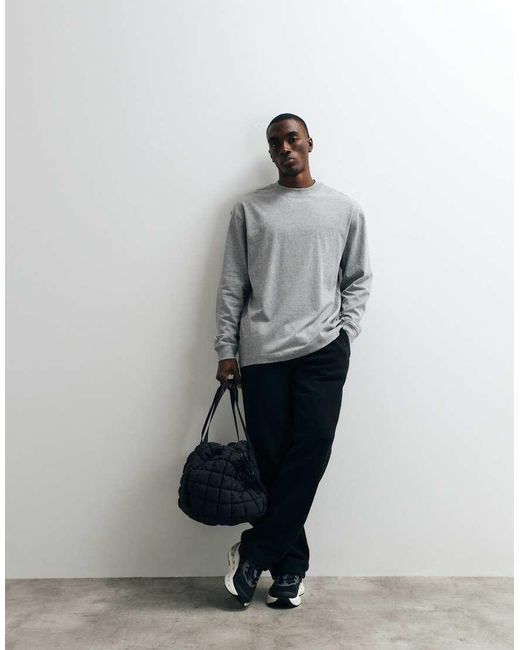 4505 Gray Icon Heavyweight Cotton Oversized Long Sleeve T-shirt With Quick Dry Finish for men