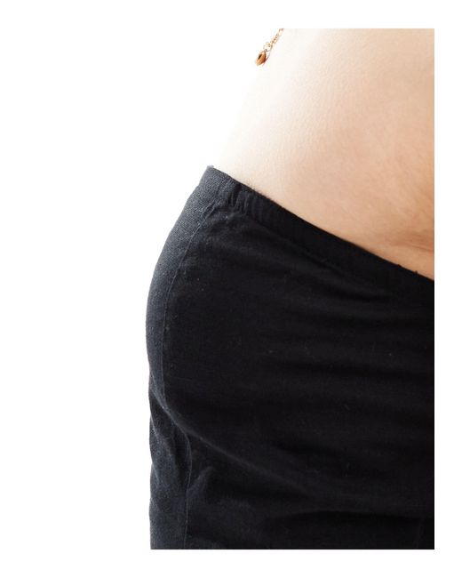 ASOS Black Asos design tall – trägerloses sommer-minikleid aus leinen