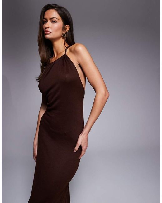 South Beach Purple Knitted Maxi Beach Dress