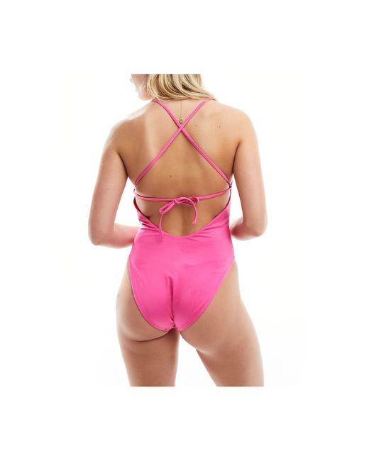 & Other Stories Pink V Neck Swimsuit