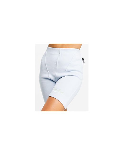 Sean John Ribbed legging Short in Blue 