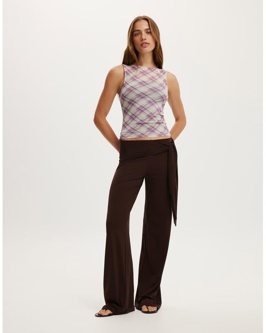 Cotton On Red Maxi Check Mesh Tank
