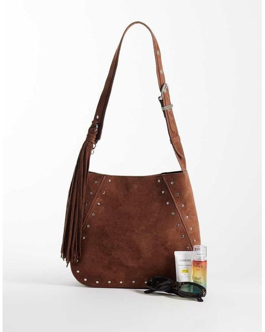 ASOS Brown Studded Tote Bag