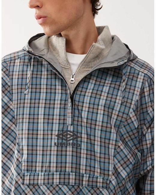 Umbro – karierte windjacke in Gray für Herren