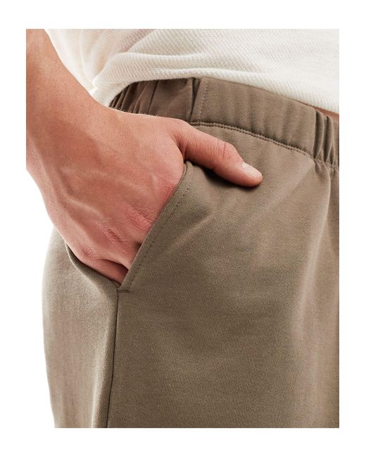 ASOS – shorts aus braunem loopback-stoff in White für Herren