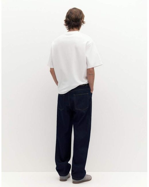 Pull&Bear White Boxy Oversized Interlock T-shirt for men