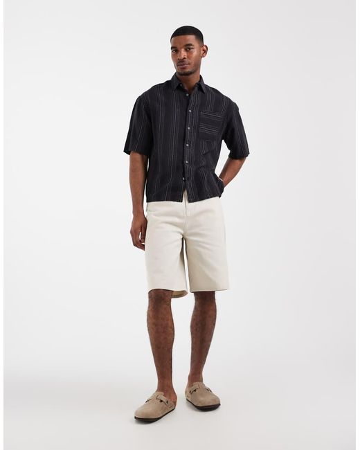 Redefined Rebel Black Drake Oversized Shirt for men