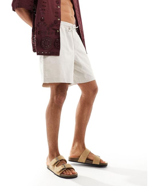 ASOS Multicolor Wide Linen Shorts for men