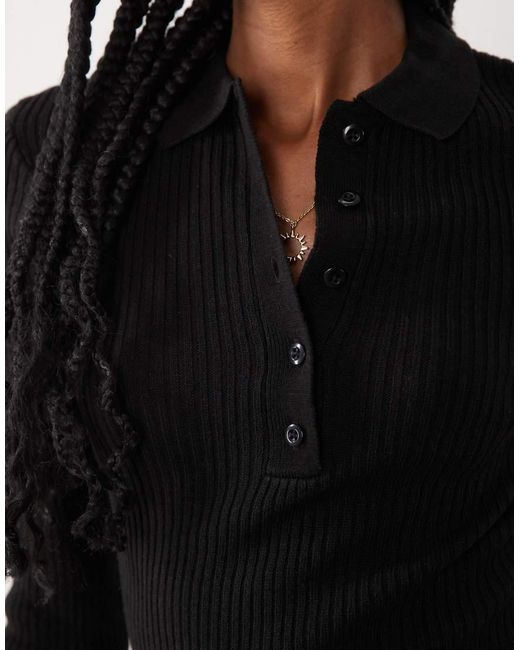 Brave Soul Black Polo Collar Jumper