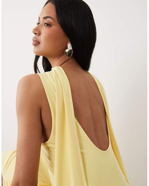 ASOS Natural Slinky Maxi Dress With Scarf Detail