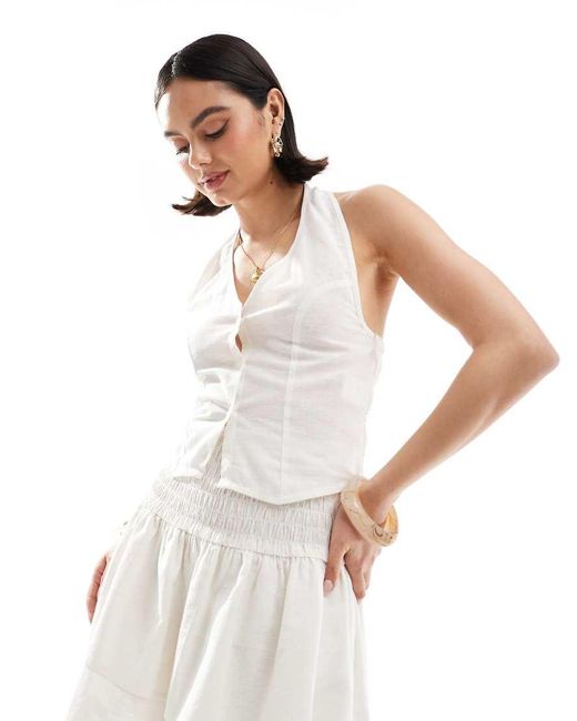 esmé studios White Esmee Exclusive Halter Top Co-Ord