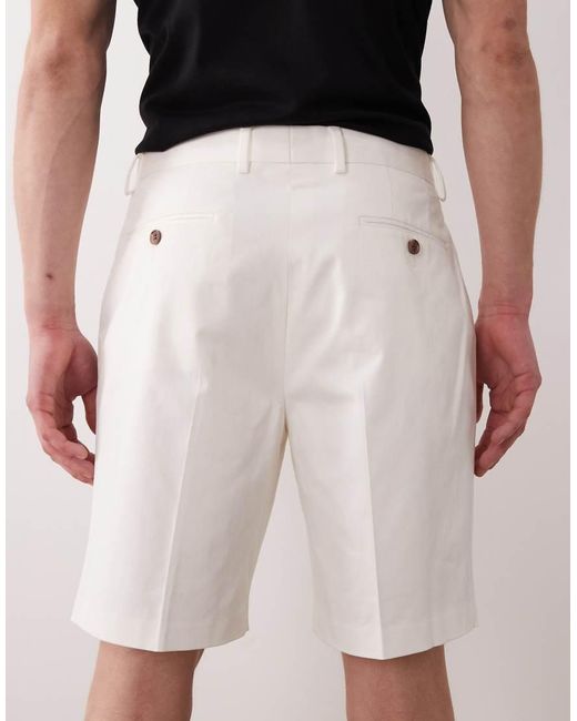 ASOS Black Smart Cotton Rich Regular Chino Shorts for men
