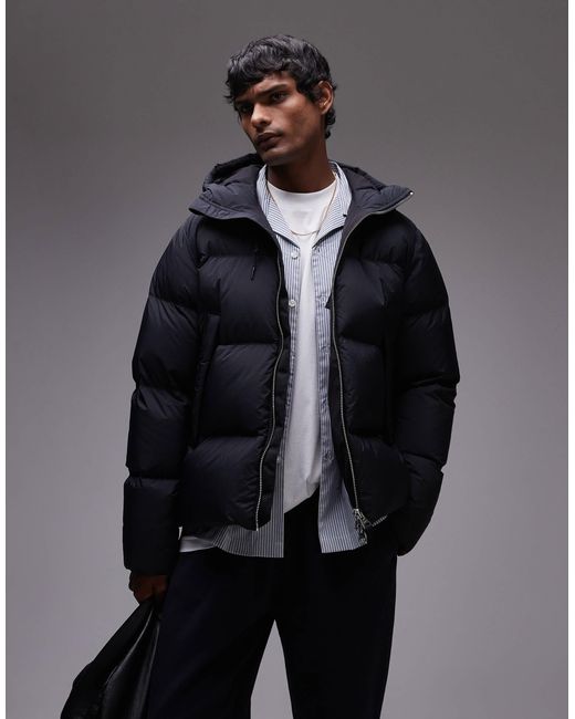 ARKET Black Down Filed Puffer Jacket With Hood for men
