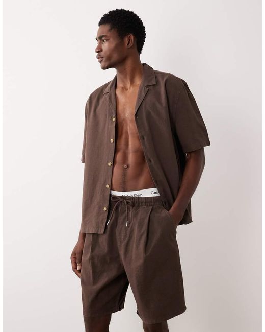ASOS Natural Textured Jorts for men