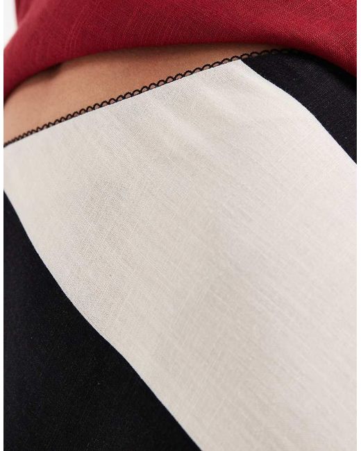 ASOS White Linen Mix Bias Midaxi Skirt