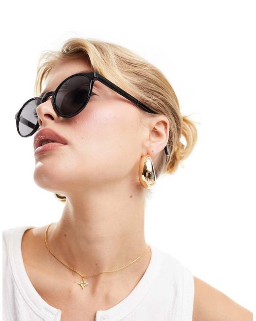 Weekday White Spy Round Sunglasses