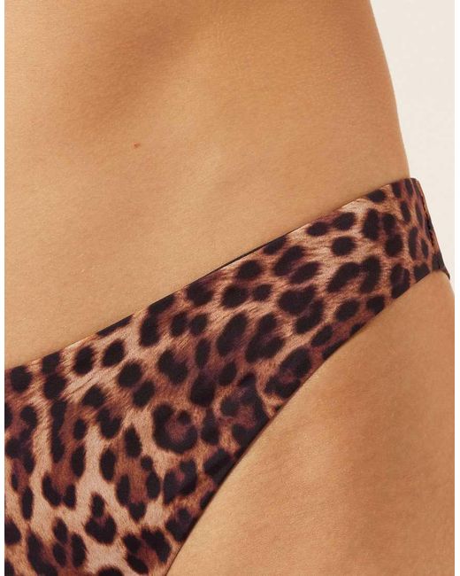 Calzedonia Brown Brazilian Bikini Bottoms Animalier