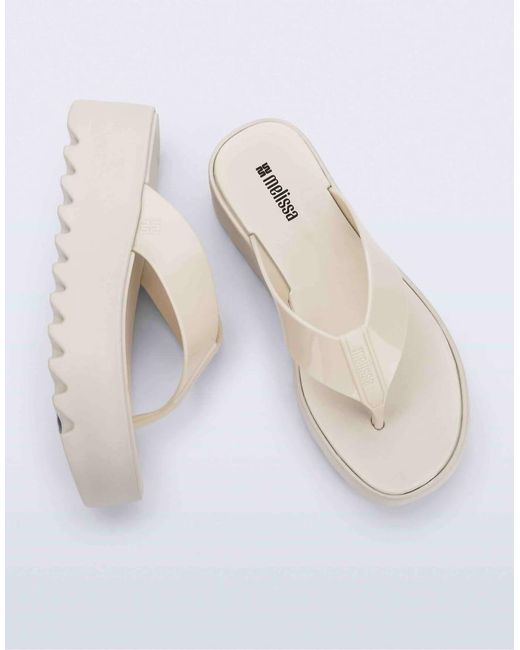 Melissa White Thong Platforms