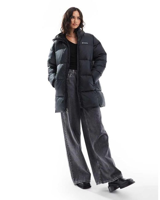 Chaqueta Acolchada Midi Negra Con Capucha Puffect Ii De Columbia de color Blue
