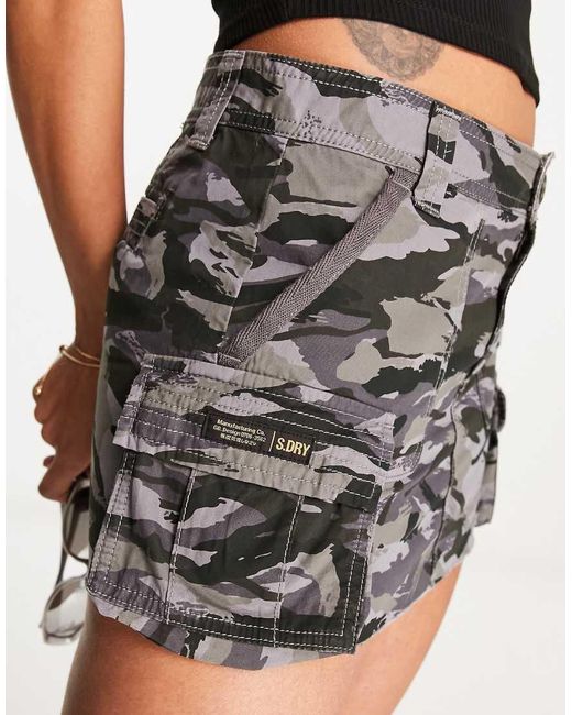 Superdry Black Vintage Utility Para Skirt