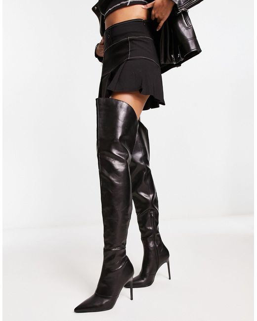 Kayla - stivali cuissard con tacco neri di ASOS in Black
