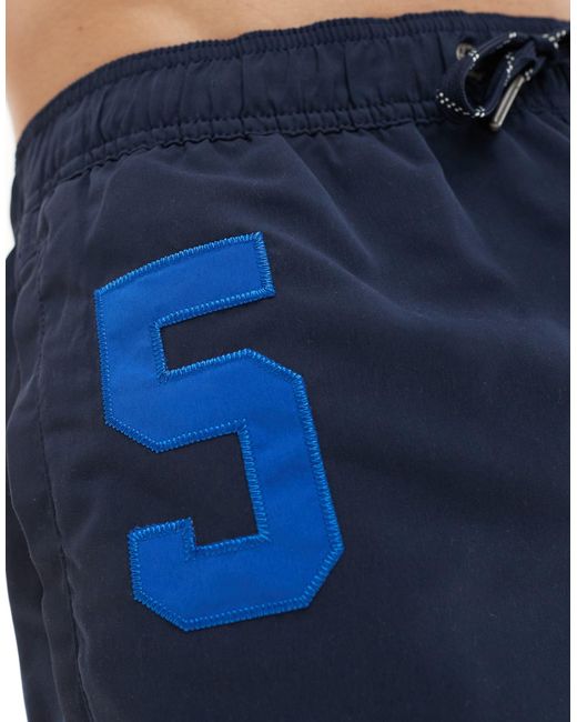 Superdry Blue Polo 17" Swim Shorts for men