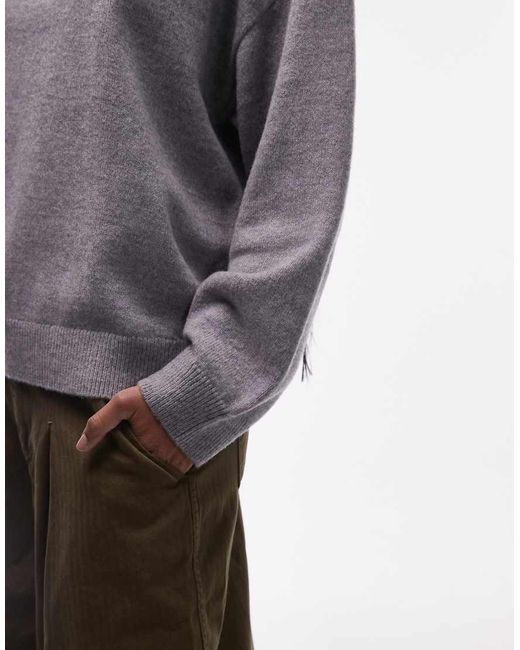 & Other Stories Purple Wool Blend Oversized Jumper