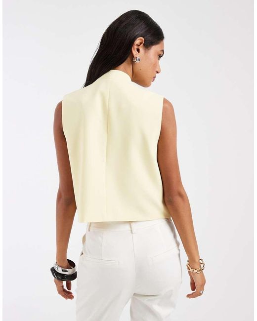 Pieces White Tailored Waistcoat