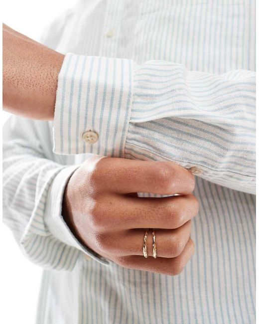New Look White Long Sleeve Linen Look Shirt for men