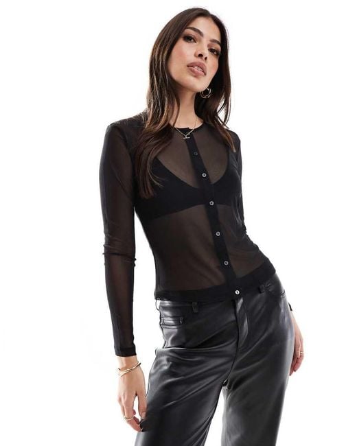 ONLY Black Sheer Mesh Cardigan