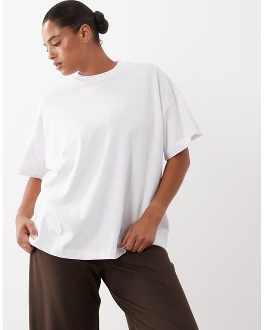 4505 White Curve Heavyweight Cotton Oversized T-shirt With Studio Back Print