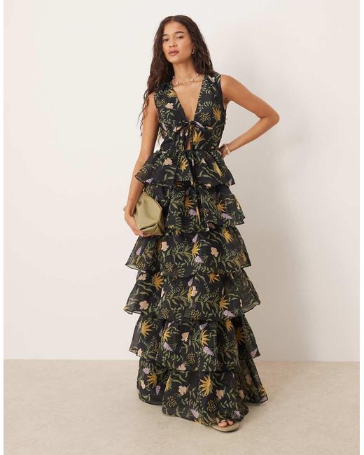 True Decadence Black Tiered Maxi Dress