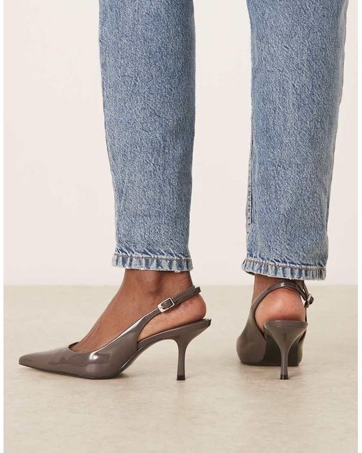 Mango Blue Classic Sling Back Pointed Heel