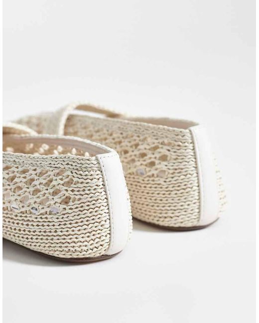 Steve Madden White Alara Woven Ballet Flats