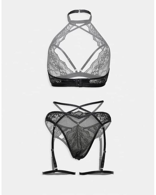 Ann Summers Gray Rosella Crotchless Set