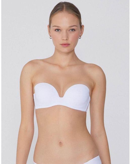 Tezenis Blue New York Padded Microfibre Bandeau Bra