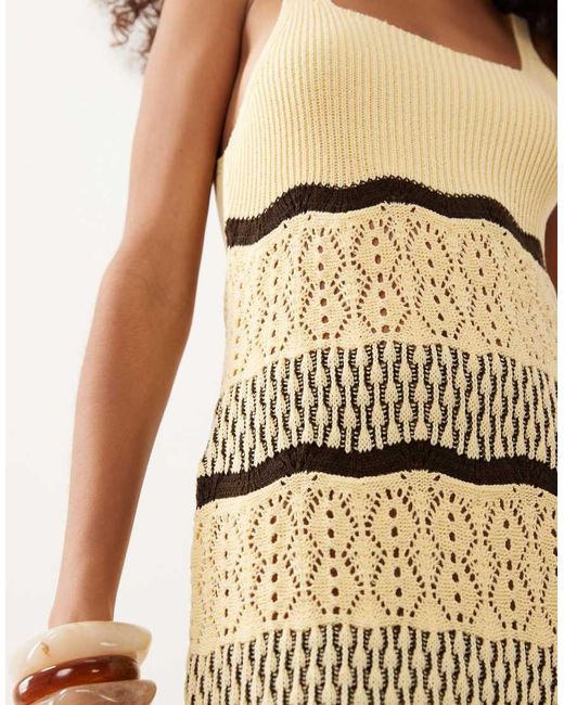 Miss Selfridge Natural Crochet Maxi Dress