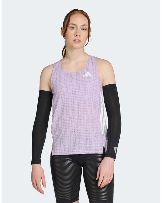 Adidas Originals Purple Adidas Running Adizero Running Singlet