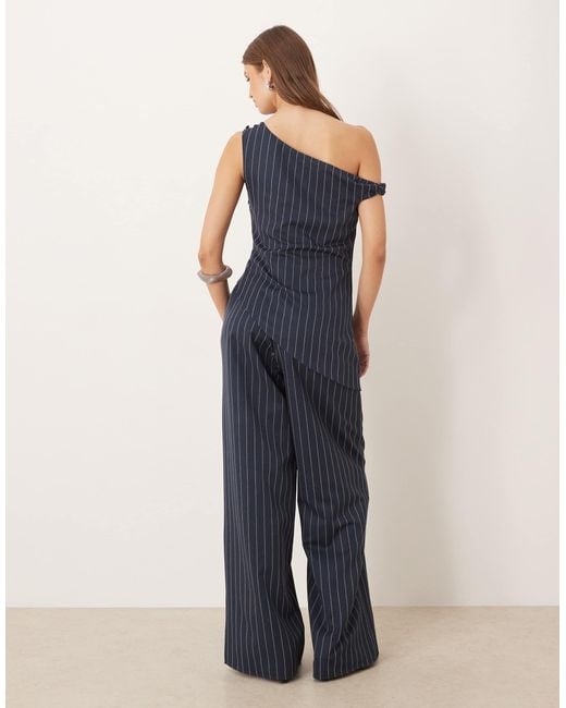 ASOS Blue Twist One Shoulder Jumpsuit