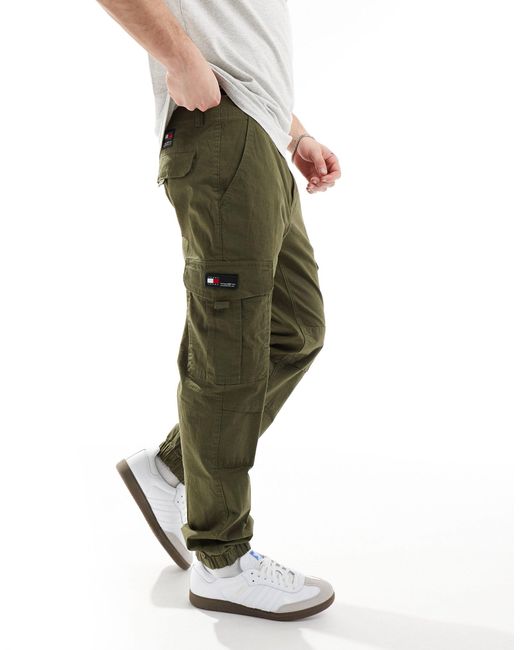 Pantaloni cargo oliva di Tommy Hilfiger in Green da Uomo