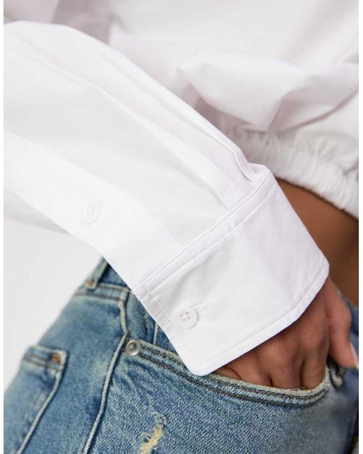 GOOD AMERICAN Multicolor Poplin Bubble Shirt