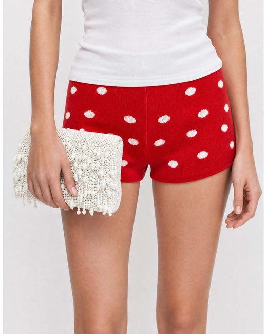 ASOS Red Knitted Micro Short Co-ord