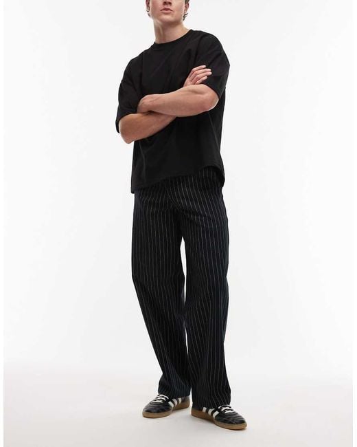 Dickies Black 247 Regular Relaxed Fit Striped Work Trousers for men