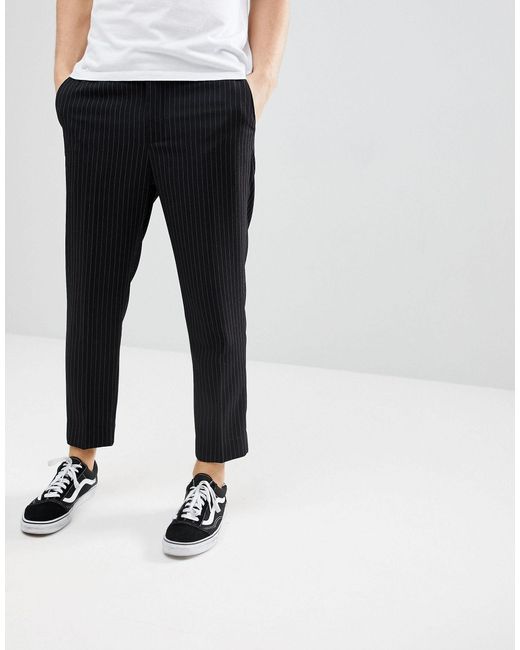 Topman Mens Grey Striped Polyester Cropped Trousers Size 28 in L30 in –  Preworn Ltd
