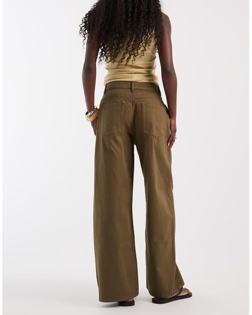 ASOS Natural Pleat Front Horseshoe Jean