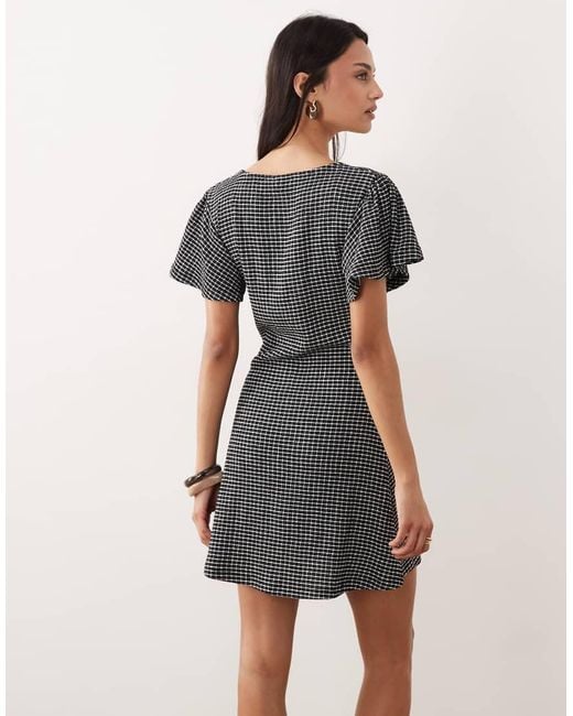 ASOS Natural V Neck Floaty Mini Dress