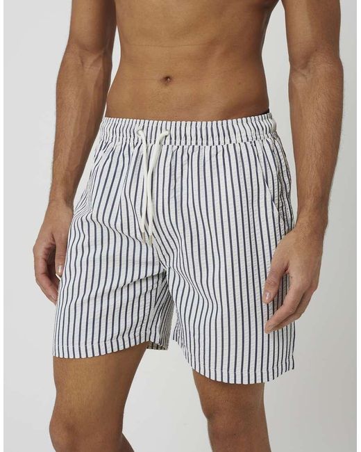 Brave Soul Blue Elasticated Swimshorts for men