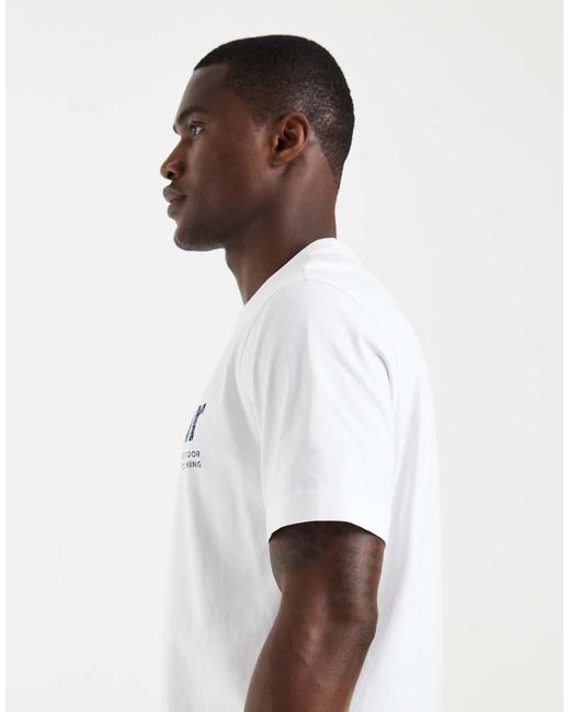 Barbour White Milburn Short Sleeve Relaxed Logo T-Shirt for men