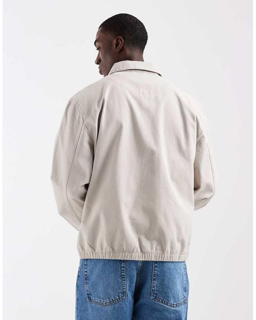 ASOS White Cotton Harrington Jacket for men