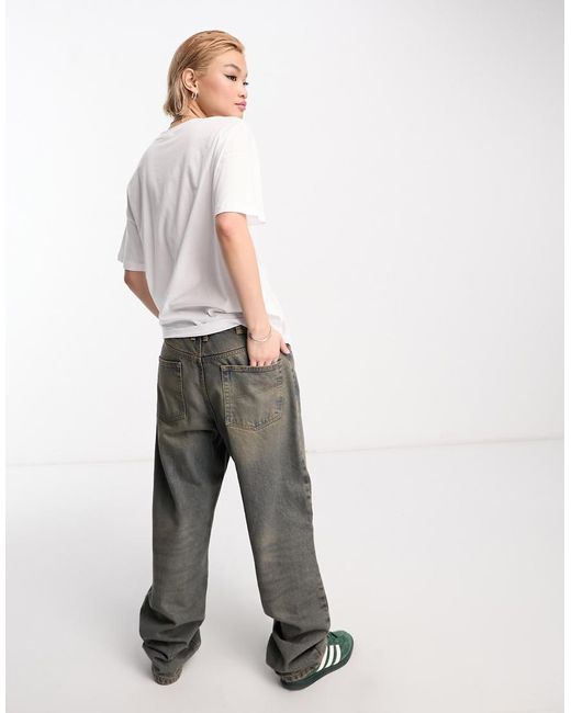 Noisy May White Drop Shoulder Oversized T-shirt